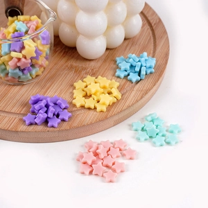 Breloques PVC en forme d'étoile macaron pour loisirs créatifs et décoration d'accessoires