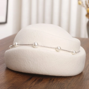 Béret Élégant En Laine Pour Femme Avec Chaîne En Künstliche Perles Et Strass Style Rétro Français Automne Hiver