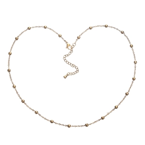 Minimalist gold-plated stainless steel chain necklace with small metal beads for women