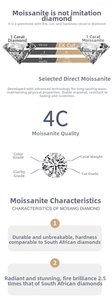 Moissanite 1ct D-color VVS1 round brilliant cut diamond comparison and 4C quality chart