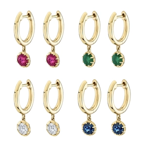 Exotic Geometric Round Hoop Earrings With 925 Sterling Silver Post Copper Gold Plated Zirconia Drop Earrings For Women