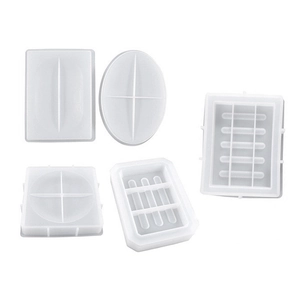 5-delige geometrische siliconen mal set voor DIY hars zeepschaaltjes en decoratie