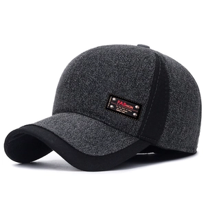 Winter thermal baseball cap with ear protection and plush lining for elderly men