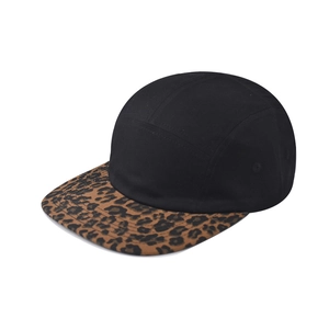 Gorra de Béisbol Retro Japonés Algodón 5 Paneles Estampado de Leopardo Ala Plana Gorra Camper Ajustable para Hombre Mujer Outdoor Hip Hop Streetwear