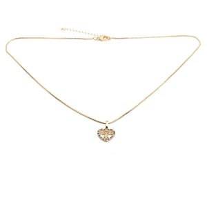 Collana dorata cuore MAMA con zirconi colorati e catena regolabile per un look raffinato