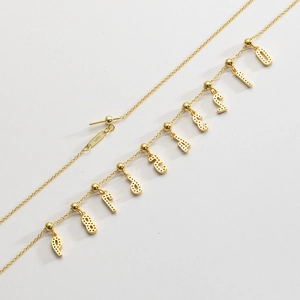 Elegant gold S925 sterling silver bracelet featuring numbers 0-9 charms on white background