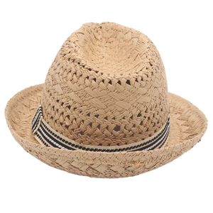 Breathable woven straw cowboy hat with striped band for sun protection and outdoor styling