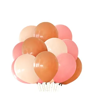 Rainbow bohemian party balloon set with 18 pieces in blush pink and caramel warm tones