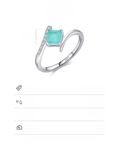 Detailed view of S925 sterling silver ring with 1.7g weight and turquoise gemstone