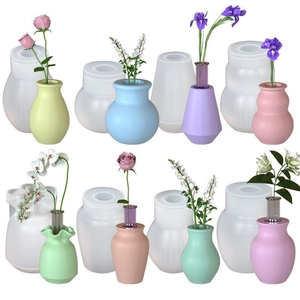 Silicone Flower Vase Mold Aromatherapy Candlestick Resin Casting DIY Plaster Ornament Handmade Home Decor