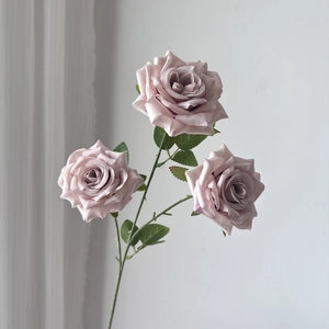Drei-köpfige künstliche Diamant-Rosen in elegantem Rosa-Lila aus Seide für Hochzeiten