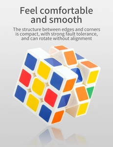 Detail view of 3x3 smooth speed cube showcasing flexible structure and rotation