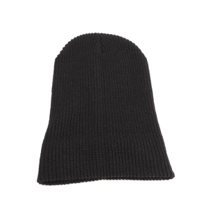Classic black ribbed knit beanie hat for men and women providing winter warmth and wind protection