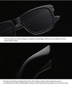 Detail of silicone nose pads and ergonomic non-slip temples of these black round sunglasses