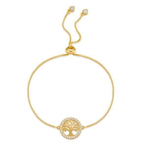 Macro detail of Tree of Life bracelet featuring pavé zircon and adjustable sliding clasp