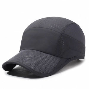 Casquette de baseball légère gris foncé respirante à séchage rapide avec maille filet