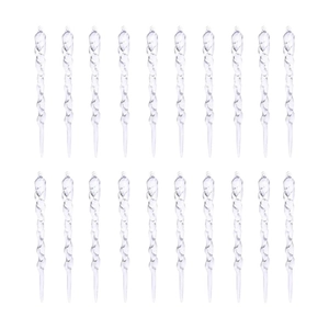20pcs clear twisted icicle ornaments with spiral texture for Christmas tree decoration