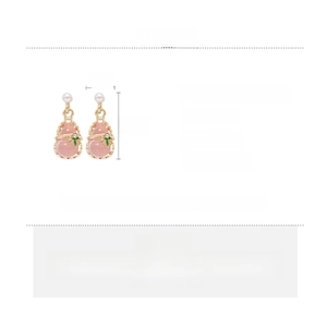 Detailed size specifications for pearl resin gourd earrings showing dimensions and weight