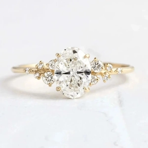 S925 Sterling Silver Oval Zirconia Ring For Women Minimalist Fashion Geometric Starry Sky Wedding Party Finger Jewelry