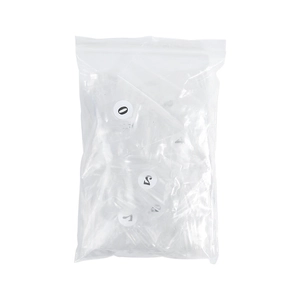 504 pieces of transparent coffin nail tips with heart cutouts in numbered size bags