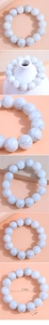 Detail view of 1.4cm white marble beads bracelet with 5.0cm inner diameter dimensions