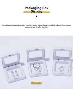 White PE film jewelry box for S925 silver studs and rings with dustproof suspension