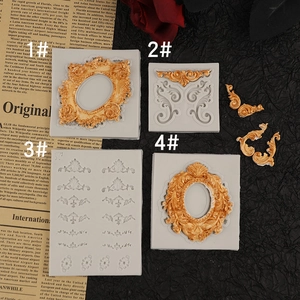 Baroque Relief Mirror Frame Silicone Mold Retro Scrollwork For DIY Baking Chocolate Resin Craft Decoration