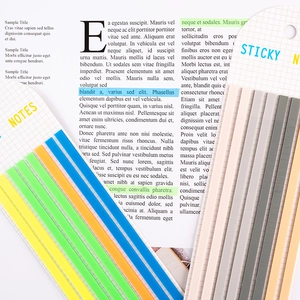 Translucent PET colorful index tabs used for highlighting text on document pages