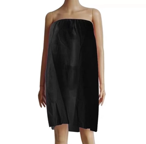 Disposable black non-woven spa wrap towel for beauty salons and sauna sessions