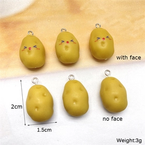 3D realistic resin potato pendant charms for DIY jewelry making in two cute designs