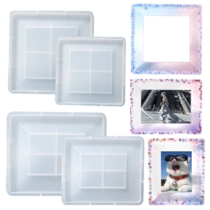 Photo Frame Silicone Mold For Resin Casting Square Rectangular Shapes Beads Border Design Mirror Surface Crafting Tool