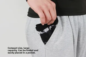Foldable running belt fits easily into a pocket showing portable compact design