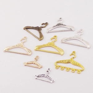 Assorted alloy mini clothes hanger pendants in gold silver and bronze for DIY jewelry