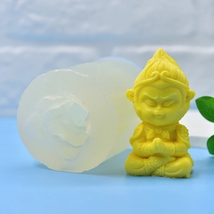 3D Wukong Buddha silicone mold for DIY soap, candle, and resin craft making