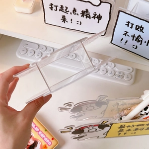 Minimalist transparent acrylic H-shaped desktop stand for postcards and desk storage