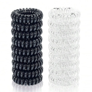Spiral Telephone Wire Hair Ties Plastic Resin High Elasticity No Damage Hair Bands Morandi Colorful For Women Girls
