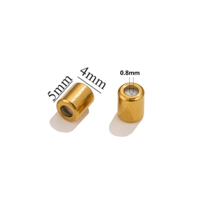 Detailed view of 5mm gold stainless steel stopper bead with precise measurements