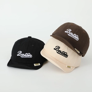 Toddler Soft Brim Baseball Cap Cotton Breathable Boston Letter Embroidery Sun Hat For Baby Kids Outdoor Casual