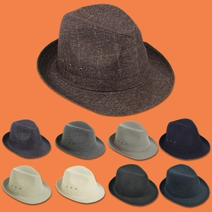 Chapeau Fedora Classique Pour Hommes Œillets Métalliques Respirants Tissu Texturé Large Bord Style Jazz Vintage Chapeau Soleil