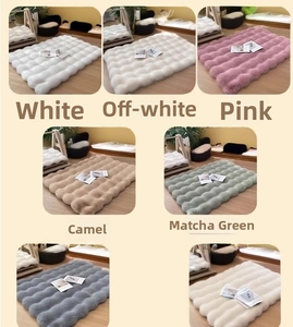 Detail view of plush wavy texture pet blankets in five soft colors for cat beds