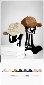 Detail of plush baseball cap with rhinestone bow and 8 color options available