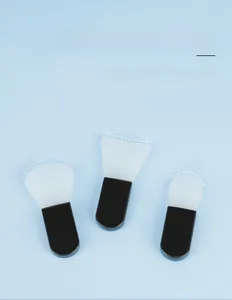 Travel silicone face mask brush set with fan, spade, and tongue shaped heads