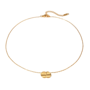 Minimalist 18k gold stainless steel necklace featuring layered geometric curve circles