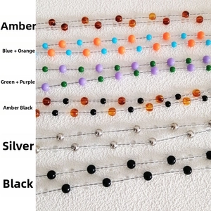 Detailed close-up of multi-colored acrylic bead chain straps for handbag DIY replacement