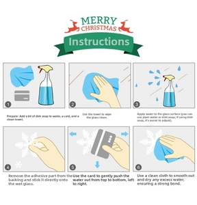 Guide d'application en six étapes pour autocollants statiques de Noël sur vitres et fenêtres
