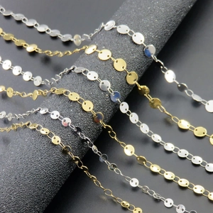 Stainless Steel Round Disc Chain Flat Sequin Links For DIY Jewelry Making Bracelet Necklace Accessories Minimalist Crafting