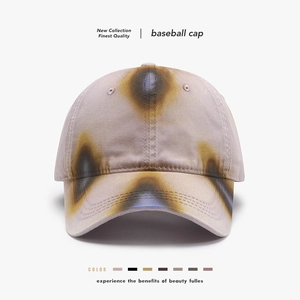 Vintage Washed Cotton Baseball Cap Distressed Tie Dye Spray Painted Sun Protection Outdoor Hat For Men Women Adjustable