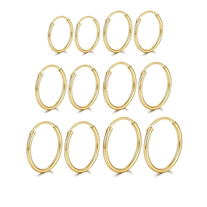 925 Sterling Silver Minimalist Smooth Hoop Earrings For Women Geometric Circle Stud Earring Gold Platinum Plated Daily Fashion Jewelry