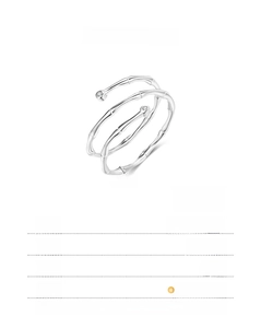 Detailansicht des S925 Sterlingsilber Bambus Rings mit kleinen runden Diamanten
