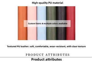 Detail of high-quality PU leather material in multiple candy colors with clear texture